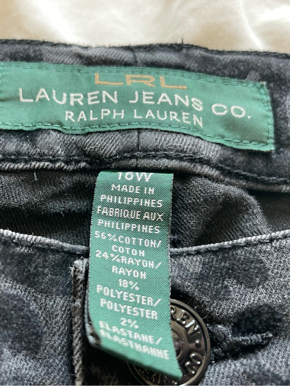 Ralph Lauren Jeans Company Black Damask Patterned Pants 16W - Picture 7 of 7